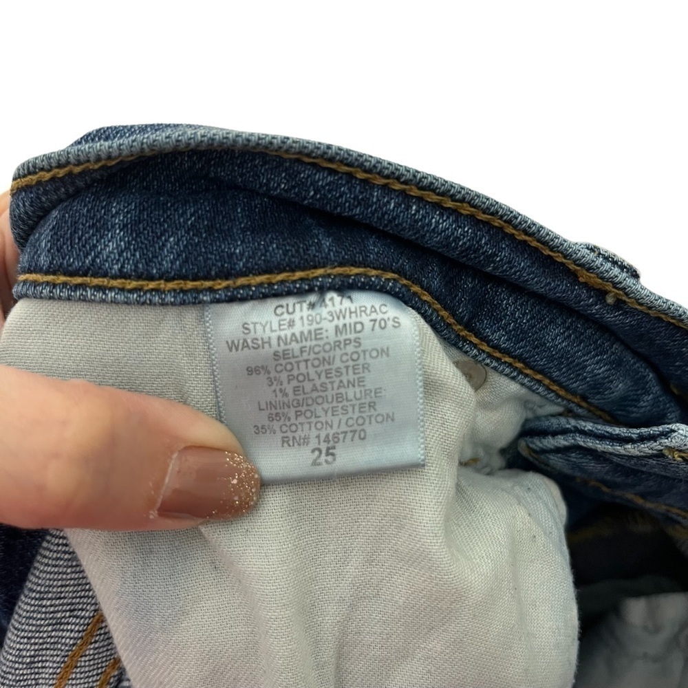 RE/DONE Originals Ankle Crop Jeans Women's 25 Mid70s Blue High Rise Vintage Slim - Picture 13 of 16